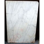 White veined marble rectangular table top, 115.5 x 75.5 cm (1 corner missing)