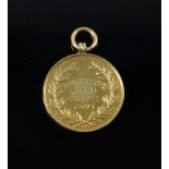 Bulawayo Rifle Club 15 ct. gold Team Match medal won by A C L Webb, 1897, by Vaughton & Sons,