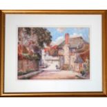 Edwin Harris (20th Century), The Old Priory and Grammar School Steyning, watercolour, signed lower