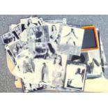 A quantity of black and white printed photographs, mostly depicting Gloria in various poses at