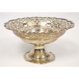 Pierced silver fruit stand by SB & S, Chester 1937, D. 19.8cm, 285 grams