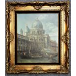 C Fonia (?) 20th century, continental, an 18th century style Venetian scene with domed church and