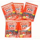 Five rare unopened Manchester United Football Club 'WHAT'S IN THE BAG?' Toys, surprises and official