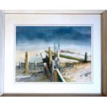 Jean Blair (20th century), Rye from the Marsh, watercolour, signed and dated 1947, bears James
