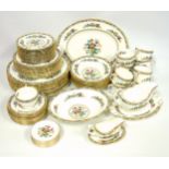 A Coalport bone china Ming Rose pattern part dinner service comprising 12 dinner plates, 12