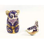 A Royal Crown Derby paperweight modelled as a Koala Bear, 11 cm high, together with another of a