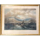 R Wallis, after JMW Turner, Hastings, engraving in colour published 1851 by Gambert & Co, plate