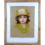Frank Samuel Eastman (1878-1964), portrait study of ?Mary?, head and shoulders, she wearing a hat