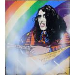 Gloria - 'A psychedelic portrait study of Tiny Tim, half length, the musician holding a guitar'