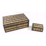 19th century and later Indonesian/Colonial ebonised and porcupine quill rectangular box, the