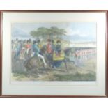 Interesting group of seven various coloured engraved prints relating to Chobham Camp, to include ?