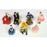 Collection of Royal Doulton figures comprising Autumn Breezes, The Lobster Man, The Boatman, Shore