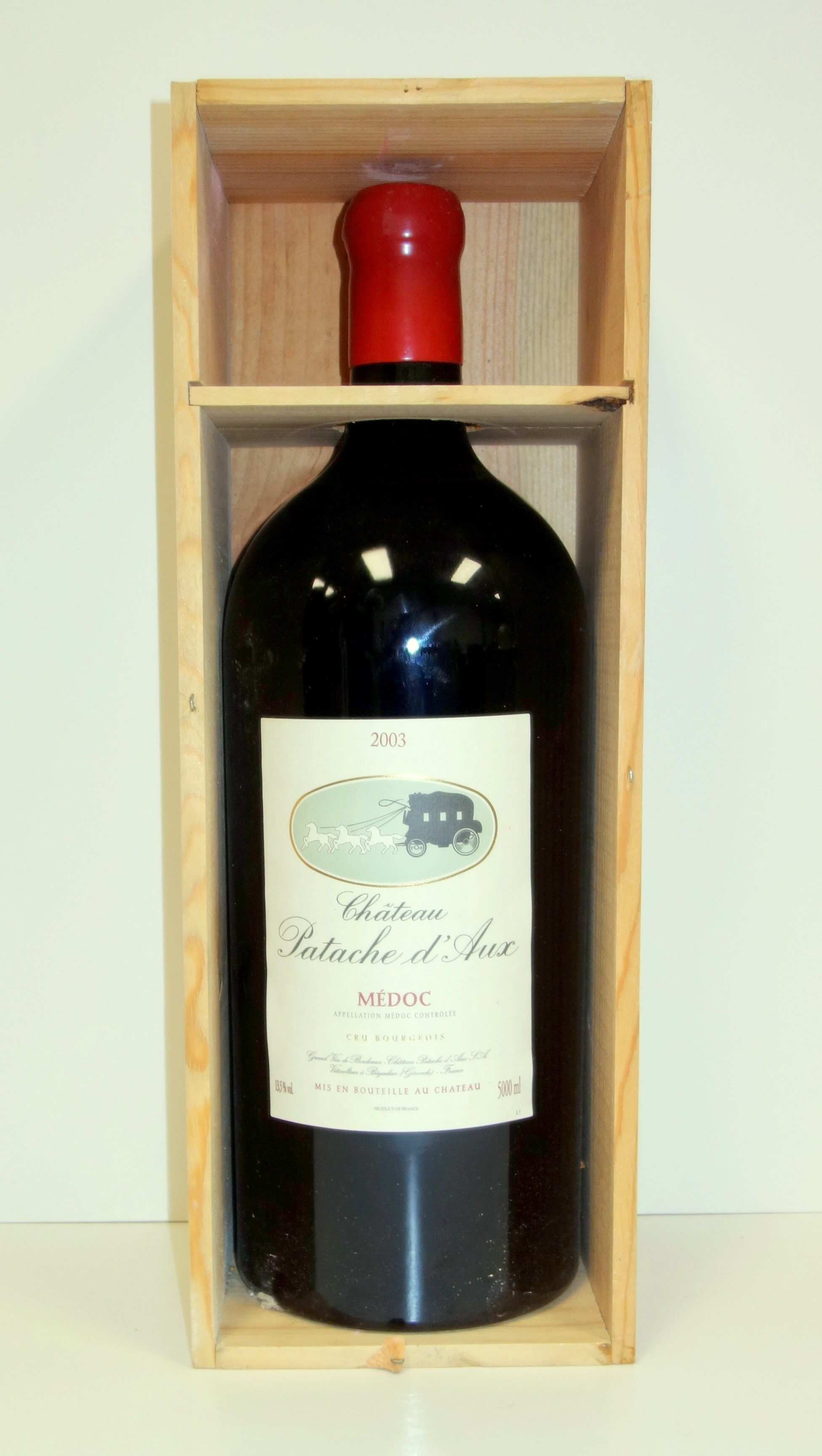 1 x 5 litre bottle Chateau Patache D'Aux, Cru Bourgeois, Medoc 2003, in OWC - Image 4 of 4