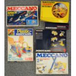 A quantity of Meccano to include No 5 Construction kit (still with original cellophane wrapping to