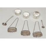 George IV silver Old English pattern salt spoon by WT, London 1823, salt spoon, Sheffield 1924, pair