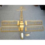 Flair Balsa wood large kit form model of a 1/4 scale Tiger Moth, partially constructed but not