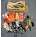 A Palitoy Action Man ?Red Devil? parachutist, with parachute harness, orange and yellow parachute,