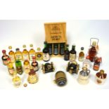 A Bloom London Dry Gin and Gin glass gift pack and a collection of 23 miniatures including Teachers,