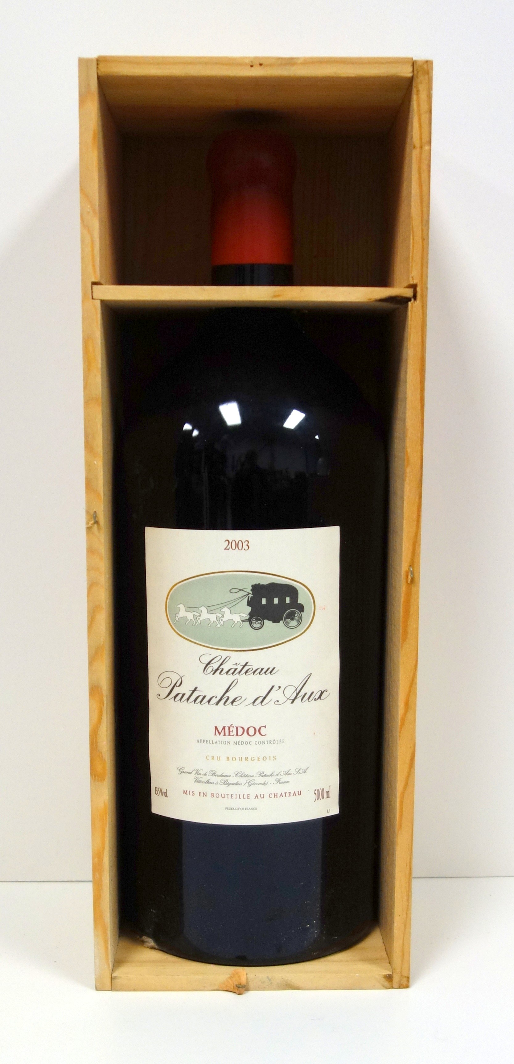 1 x 5 litre bottle Chateau Patache D'Aux, Cru Bourgeois, Medoc 2003, in OWC - Image 3 of 4