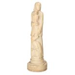 Johan Coenraad Altorf (1876-1955) A carved ivory sculpture depicting Jacoba van Beieren with