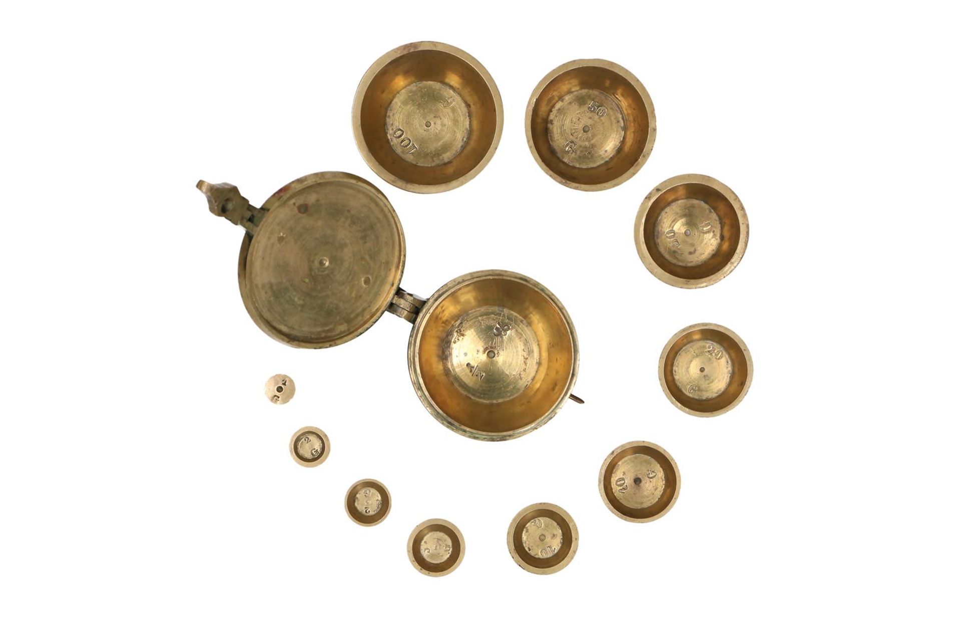 Lot of two nested cup-weights: 1) A Nuremberg nested cup-weight, 1 Amsterdam pound, 1778. Master - Image 9 of 10