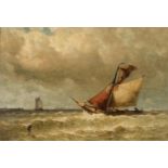 Johannes Frederick Schütz (1817-1888) 'Ships at sea', signed and indistinctly dated lower left,