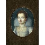 A portrait miniature, possibly Jacques Stella or Frans Pourbus the younger, 'A woman, possibly