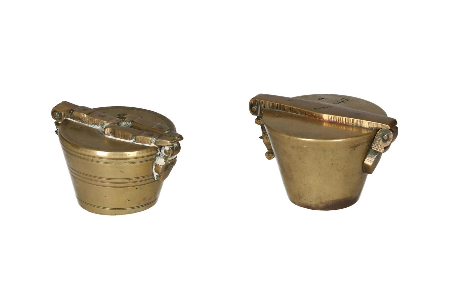 Lot of two nested cup-weights: 1) A Nuremberg nested cup-weight, 1 Amsterdam pound, 1778. Master - Image 3 of 10