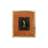 A portrait miniature, 'Mary Immaculata', unsigned, copper. H. 16 cm. W. 13 cm. Surrounded by the