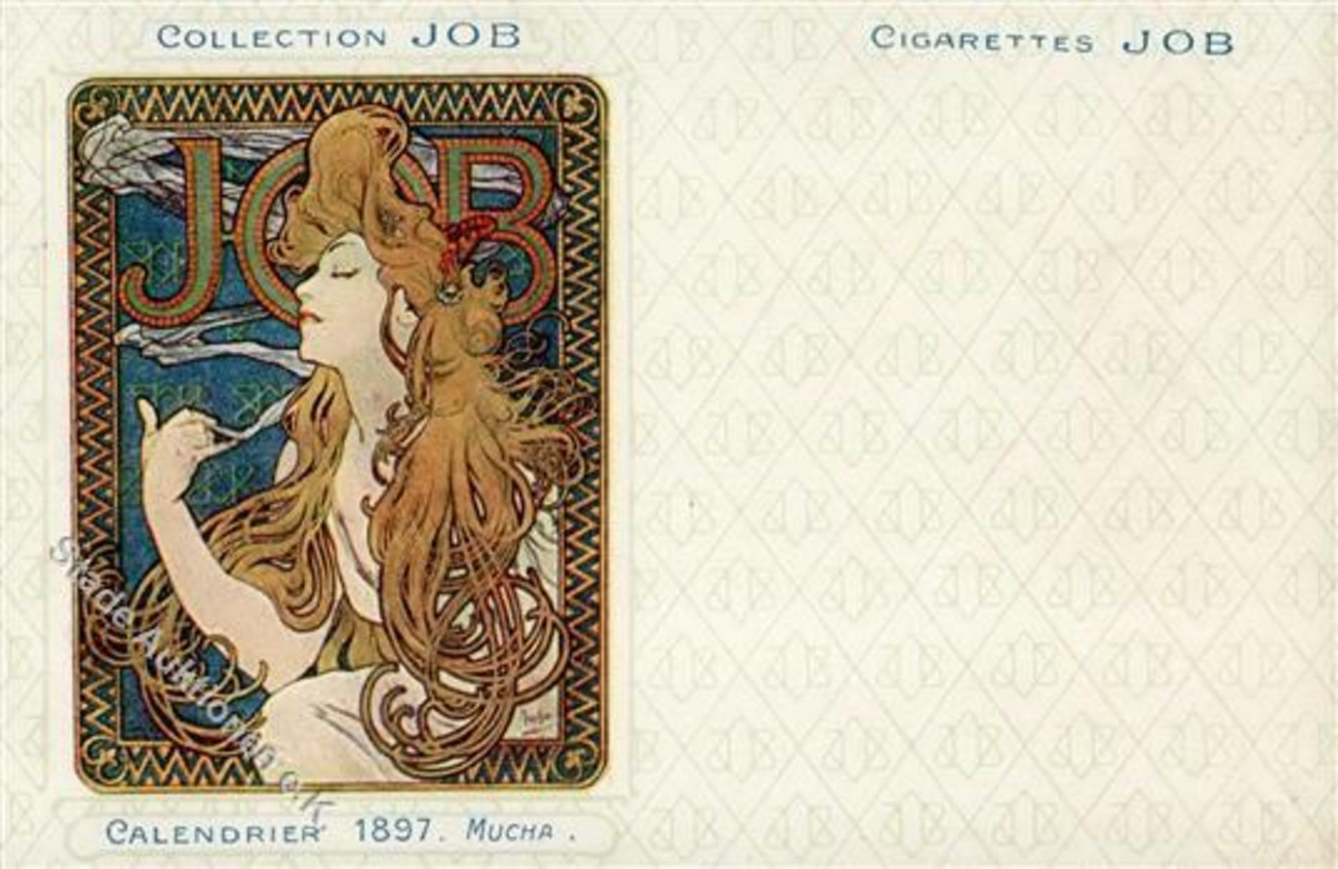 Mucha, Alfons Collection JOB Calendrie 1897 II (kl. Einriss) R!