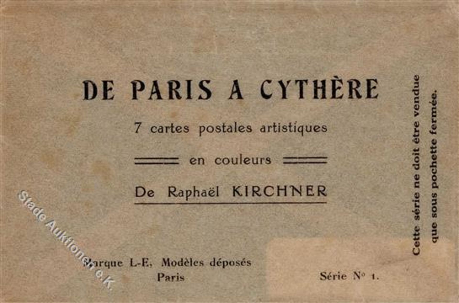 Kirchner, R. De Paris a Cythere original Umschlag I-II