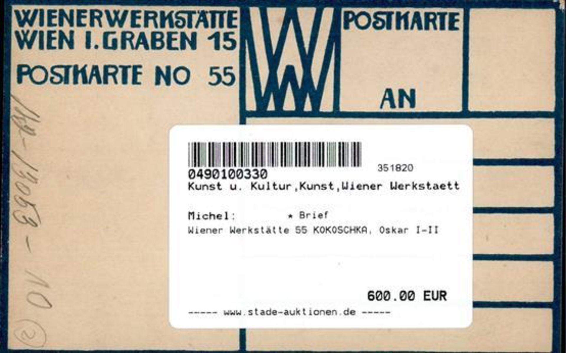 Wiener Werkstätte 55 KOKOSCHKA, Oskar I-II - Bild 2 aus 2