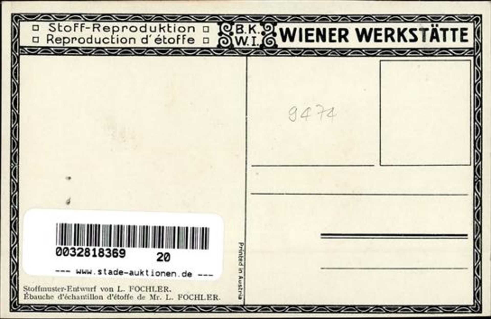 Wiener Werkstätte Fochler, L. Stoffmuster I-II - Image 2 of 2