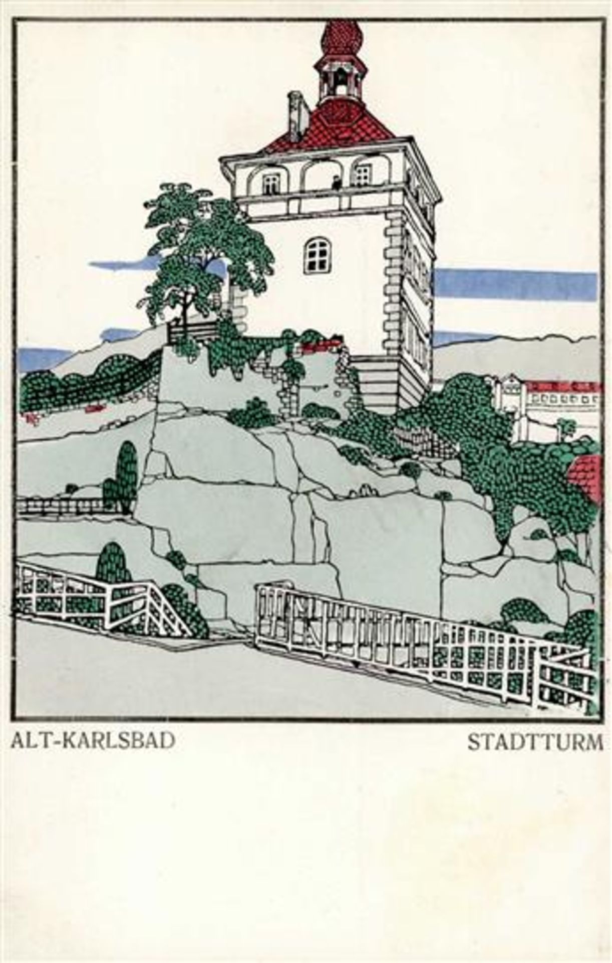 Wiener Werkstätte 211 Schwetz, Karl Alt Karlsbad Stadtturm I-