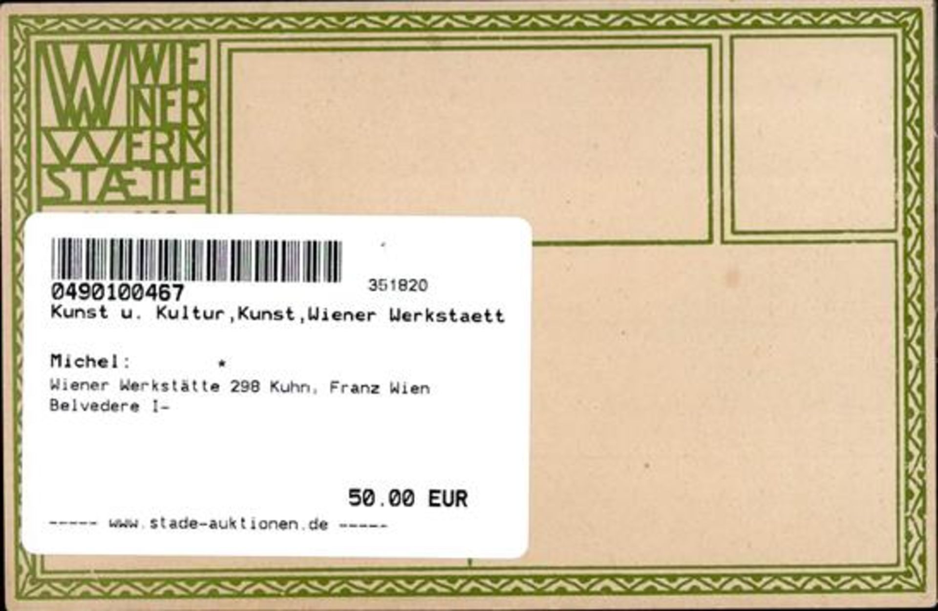 Wiener Werkstätte 298 Kuhn, Franz Wien Belvedere I- - Image 2 of 2