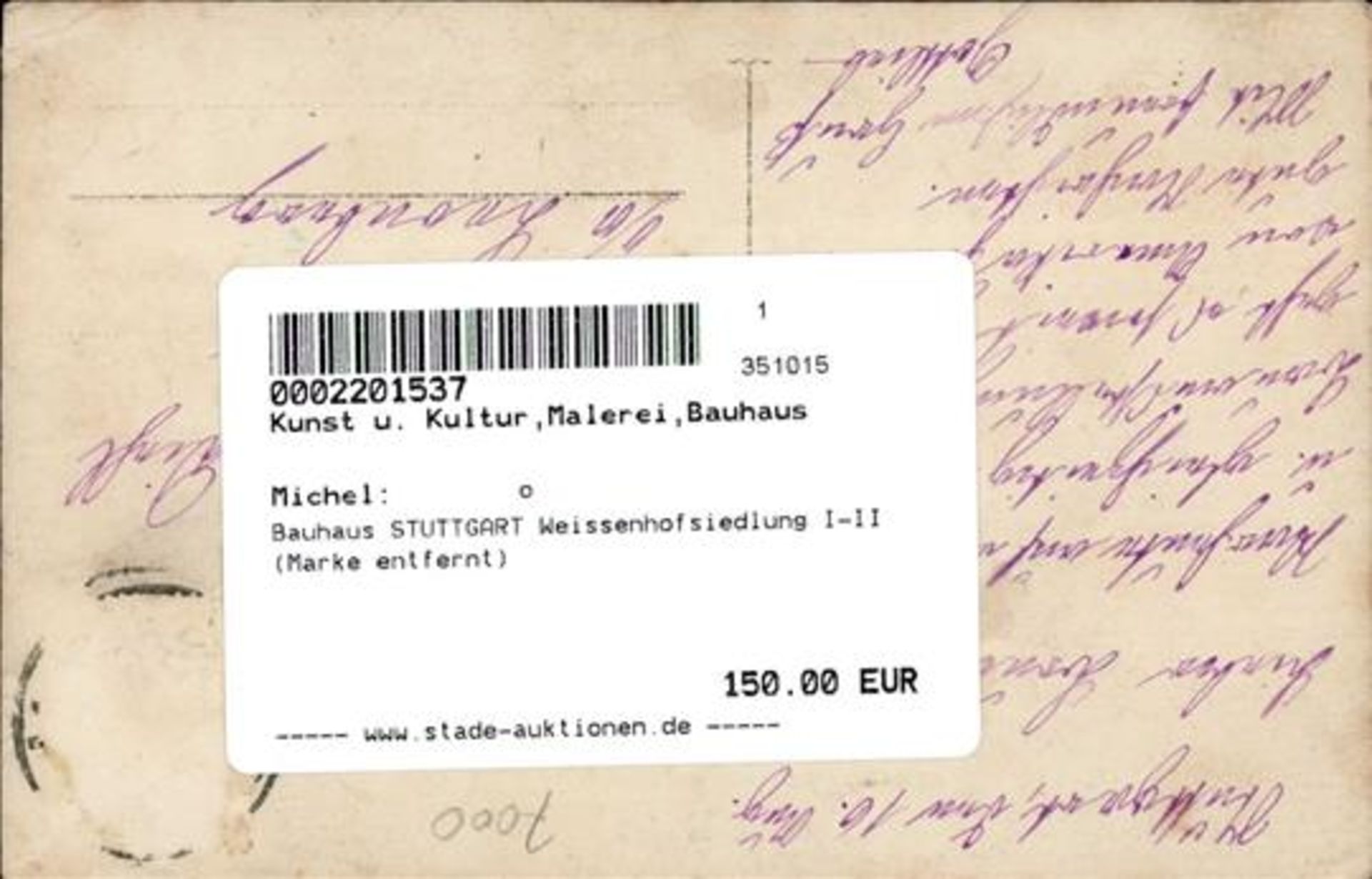 Bauhaus STUTTGART Weissenhofsiedlung I-II (Marke entfernt) - Image 2 of 2