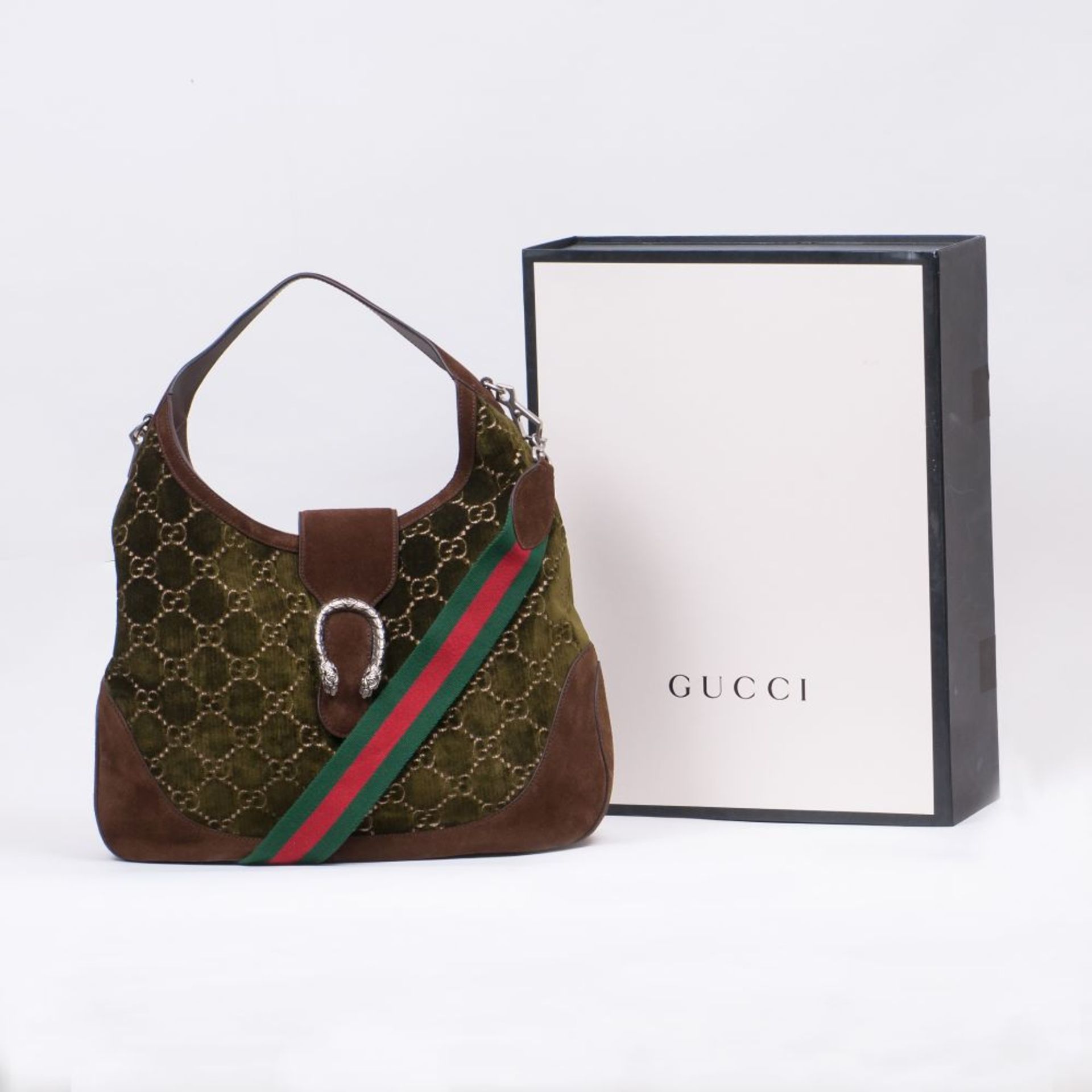 Gucci. Dionysus Velvet Hobo Bag Oliv. - Image 2 of 2