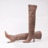 Santoni. Paar Over Knee Boots Mauve.