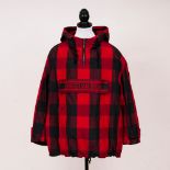 Christian Dior. Oversize Plaid Pattern Hooded Anorak.