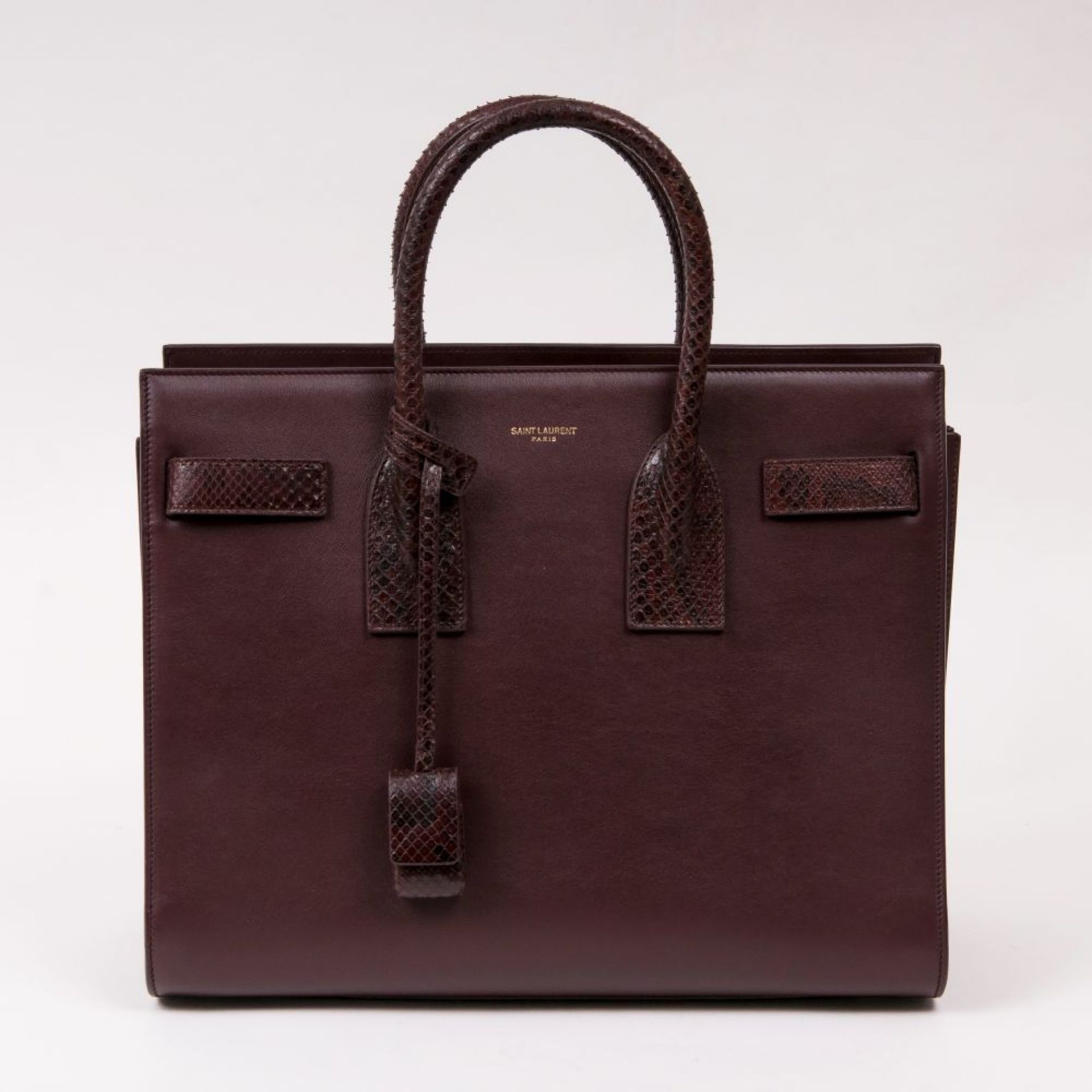 Yves Saint Laurent. Classic Sac de Jour Amaranth/Python Savana.