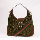 Gucci. Dionysus Velvet Hobo Bag Oliv.