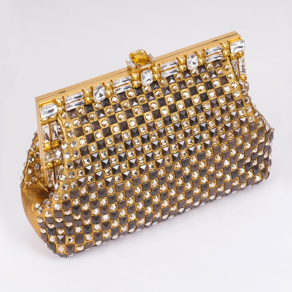 Dolce & Gabbana. Clutch mit Swarovski-Kristallen und Nieten.