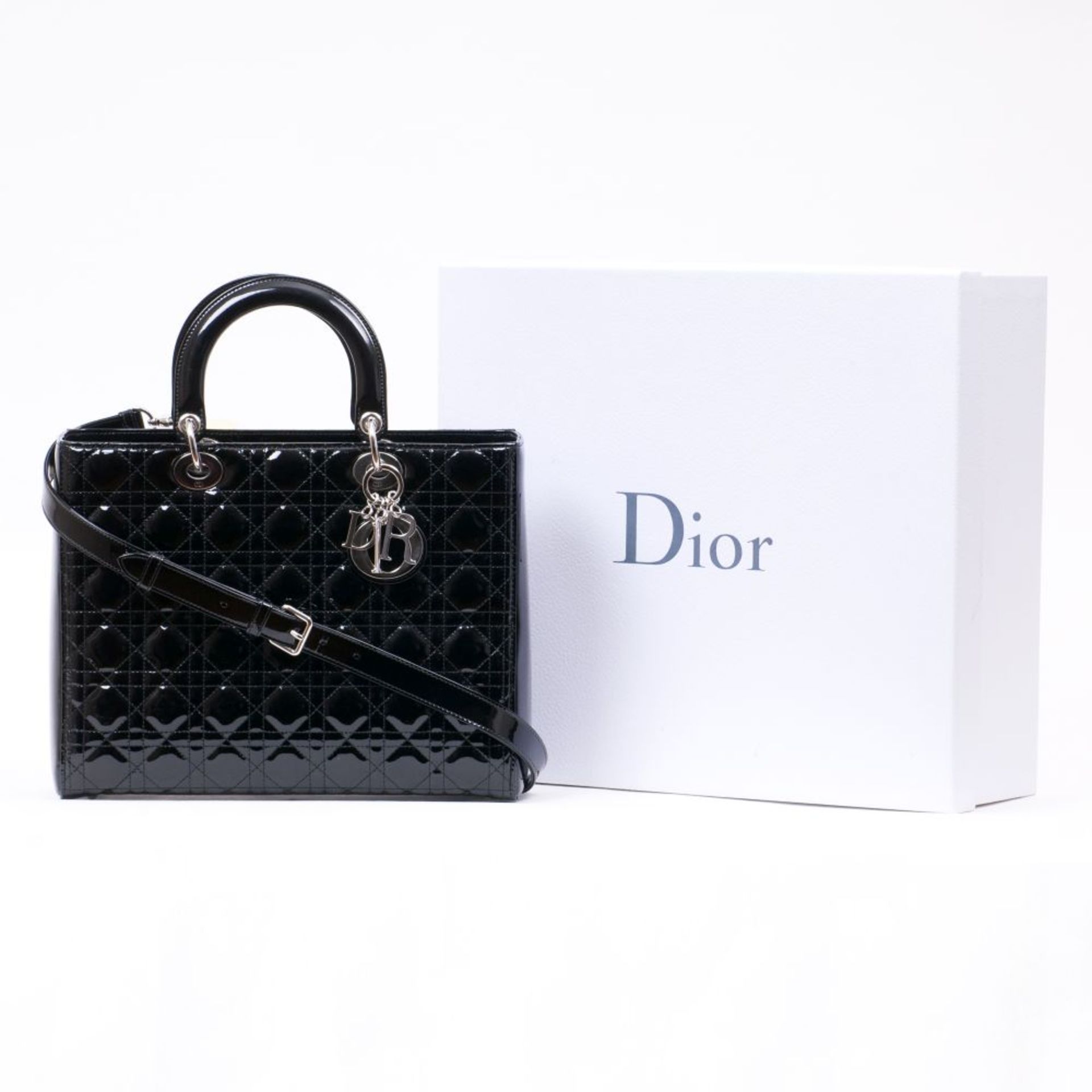 Christian Dior. Lady Dior Bag Black. - Image 2 of 2