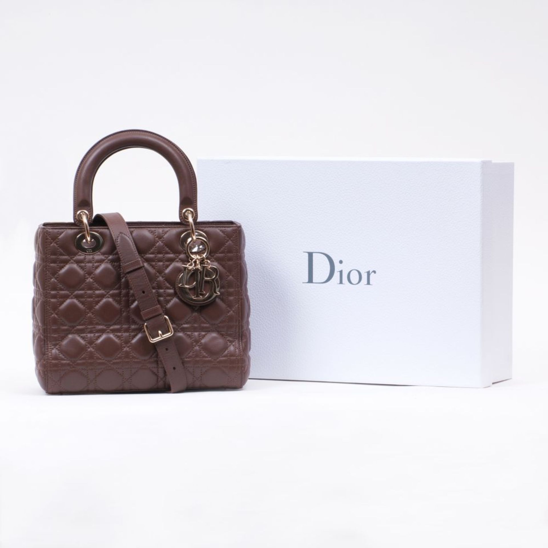 Christian Dior. Lady Dior Bag Dunkelbraun. - Image 2 of 2