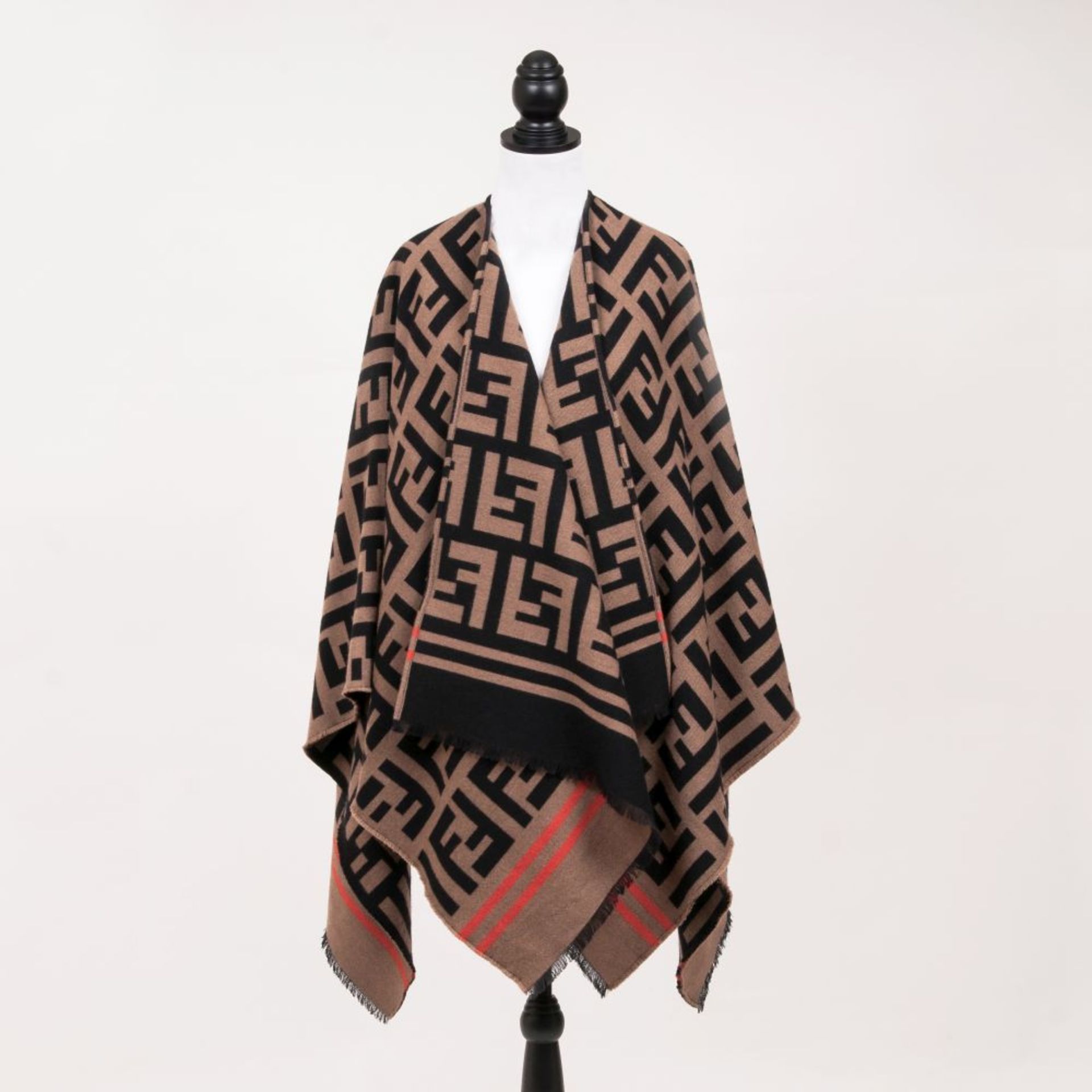 Fendi. FF Logo Jacquard Poncho.