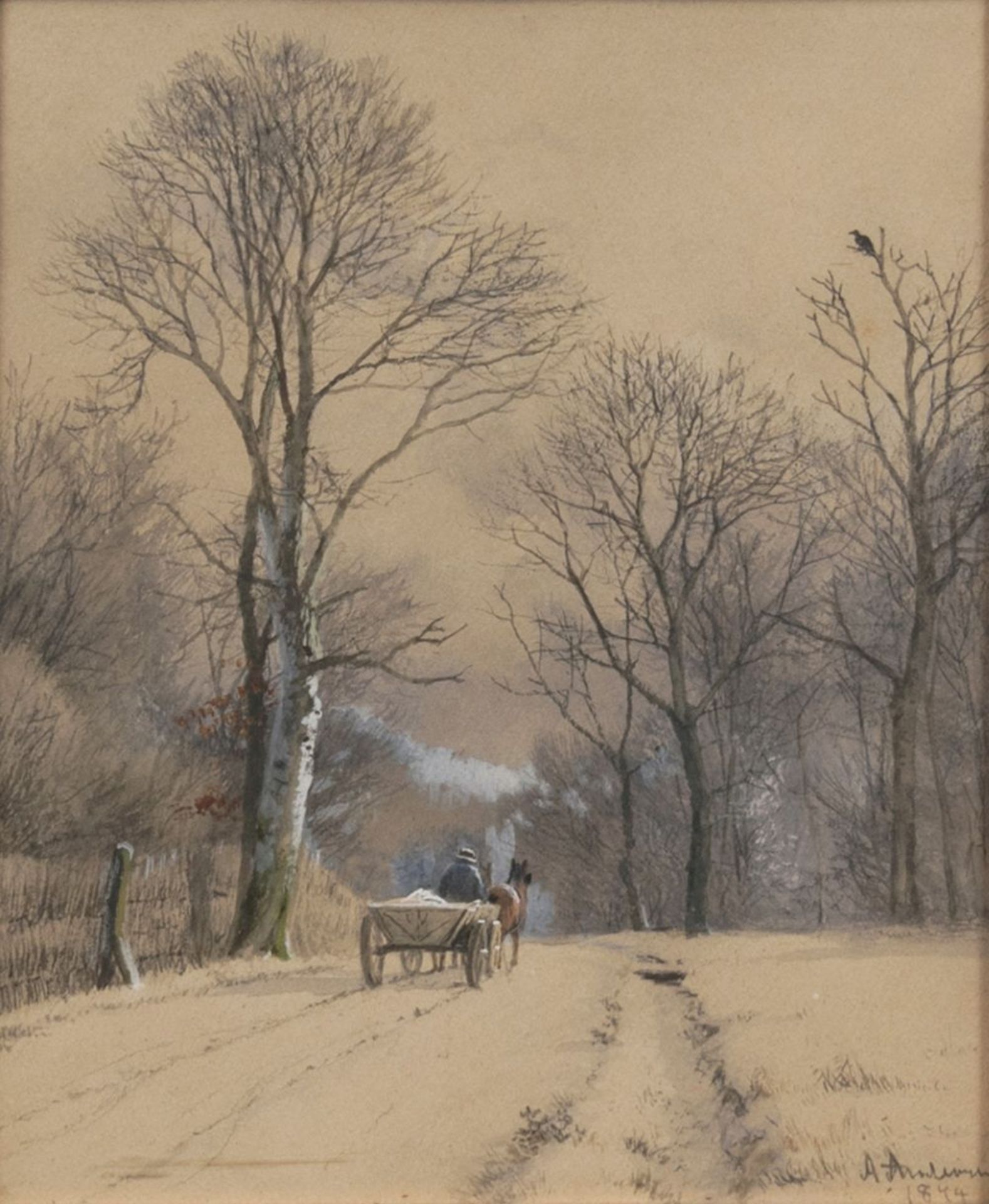 Anders Andersen-Lundby (Lundby 1841 - München 1923). Paar Aquarelle: Sommer und Winter. - Image 2 of 2