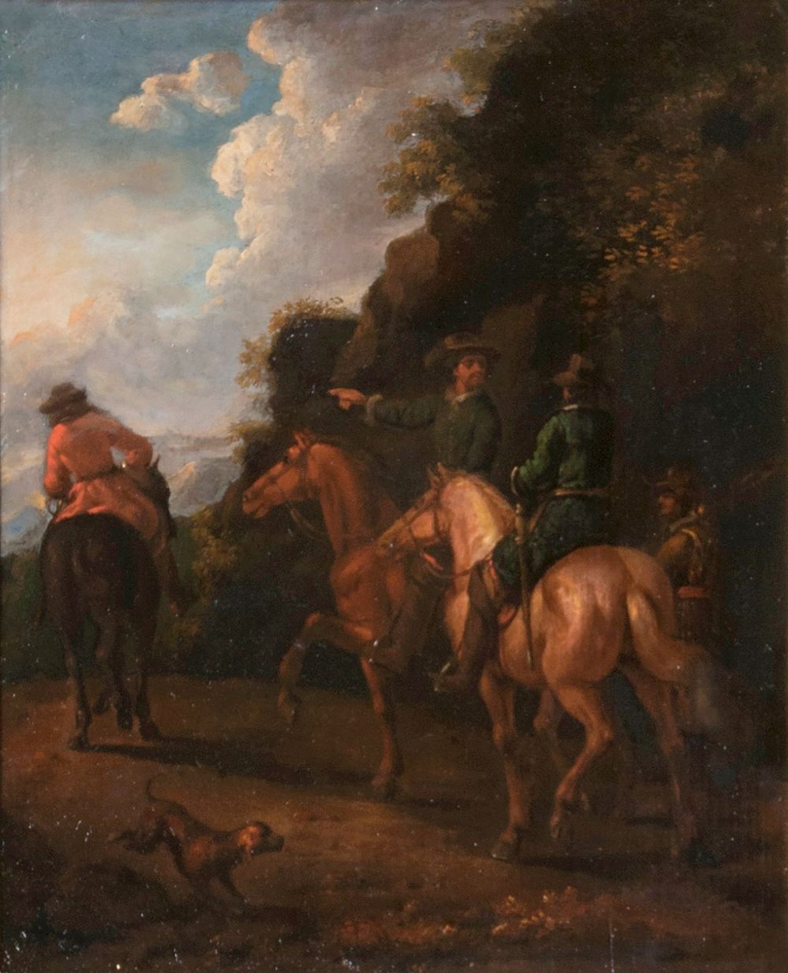 Philips Wouwerman (Haarlem 1619 - Haarlem 1668), in der Art des. Reiter und Hund.