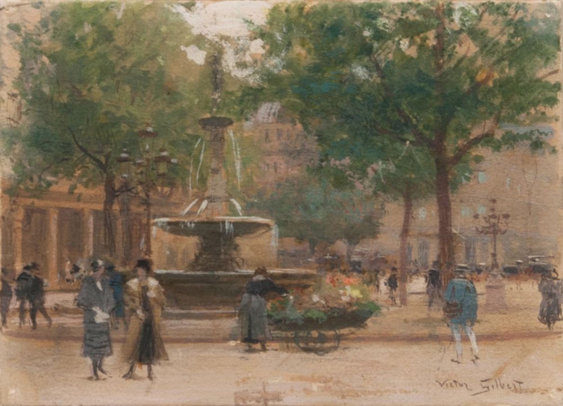 Victor Gilbert (Paris 1847 - Paris nach 1933). Blumenverkäuferin in Paris.