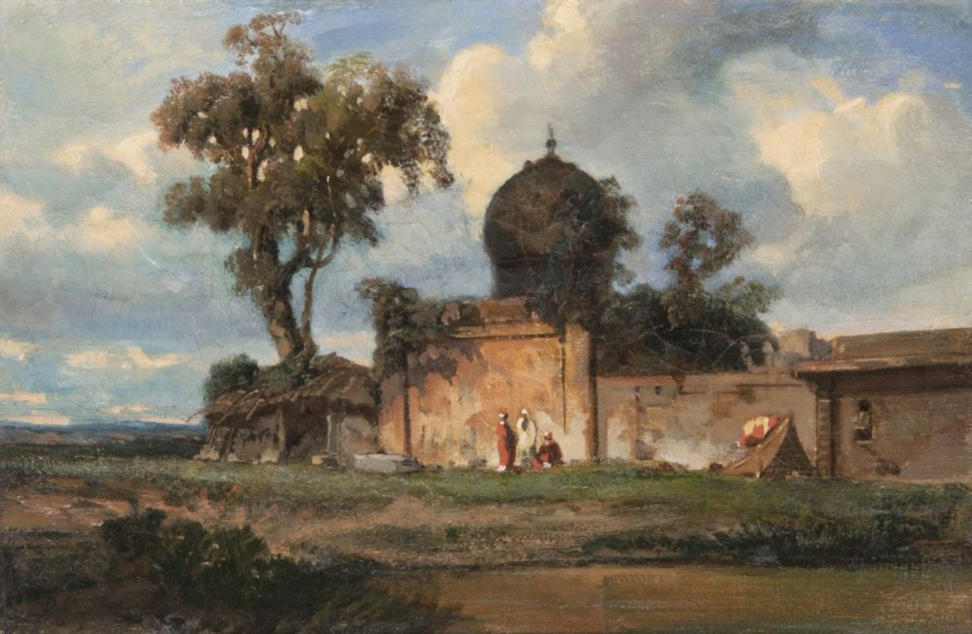 Gabriel-Alexandre Decamps (Paris 1803 - Fontainebleau 1860). Araber am Rande einer Stadt.