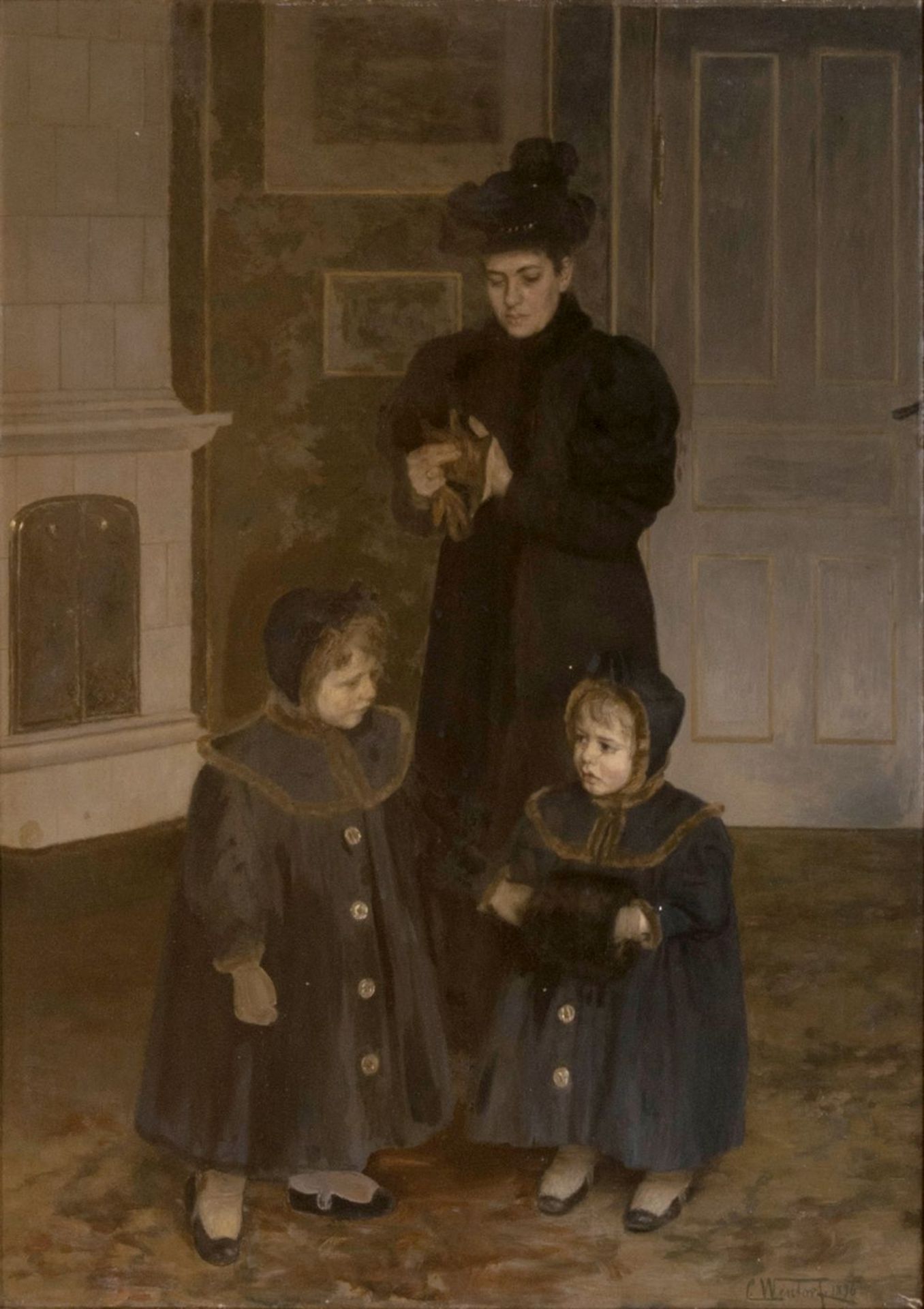 Carl Wentorf (Kopenhagen 1863 - Kopenhagen 1914). Elegante Familie.